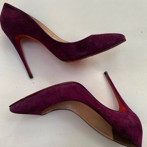 Louboutins suede heels
